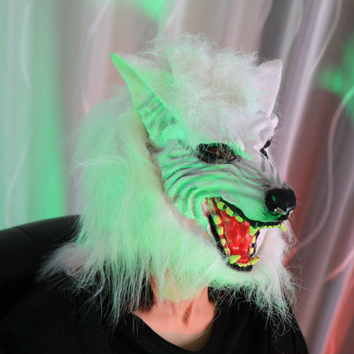 Máscara De Cabeza De Lobo Y Disfraz De Halloween, Guantes Pa