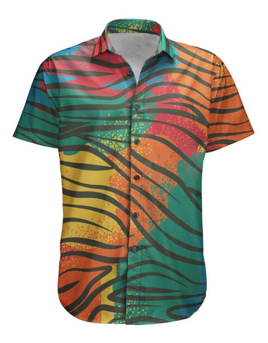 Camisa Botão Animal Print Oncinha Zebrinha Listrado Retro