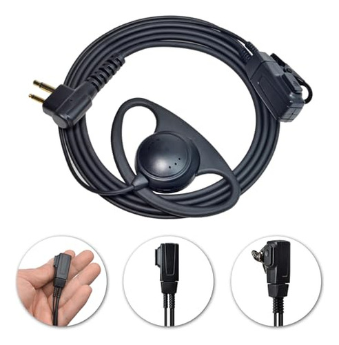Auricular De Walkie Talkie D10m D-shape De Dos Vías Con Micr