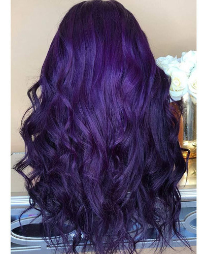 Peruca De Festa B 70 Cm Cabelo Roxo Natural 1