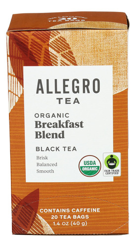 Allegro Coffee Allegro Tea, Bolsas De Té, Mezcla De Desayu.