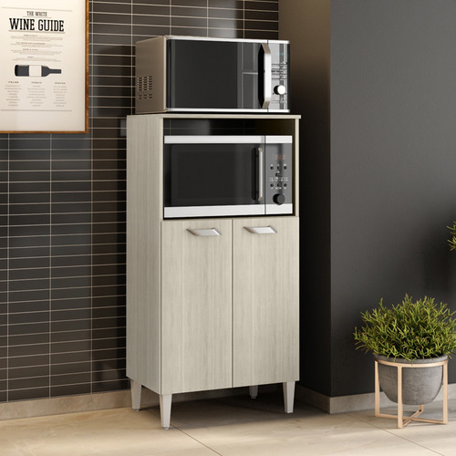 Balcão Multiuso Micro/forno 2portas Prisma Elmo Hr Móveis Marrom