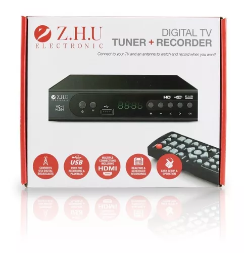Receptor decodificador de TV digital terrestre para canales de HDTV con HDMI,  RCA y USB - Tecnopura