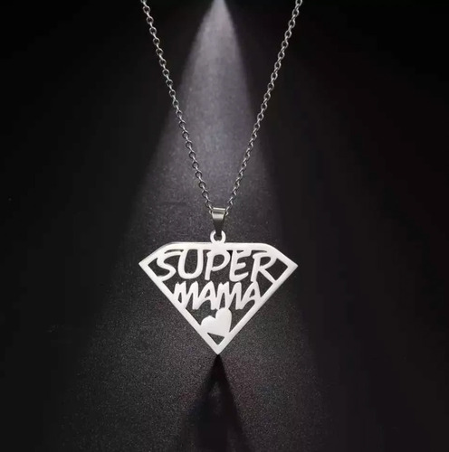 Collar Escudo Super Mama Best Mom Madre Mujer