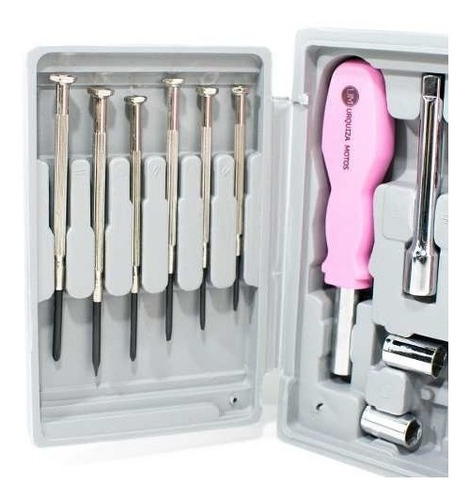Juego Set Kit Herramientas 24 Piezas Rosa Estuche 011025a Um