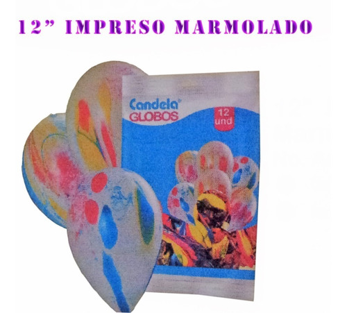Globos 12pulgadas  Impresos Marmolados 12un - La Golosineria