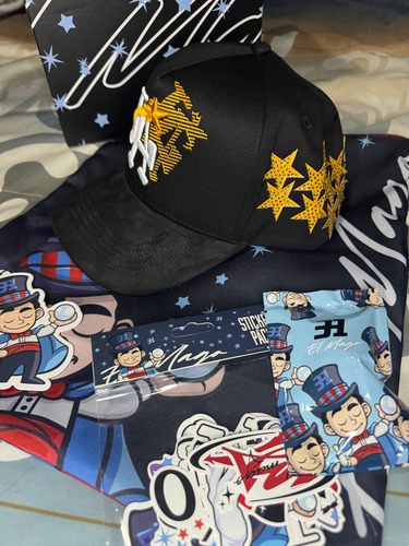 Dos Gorras 31 Hats X El Mago Magic Club Y East 100% Ori Negro Unitall Floreado (Usado)