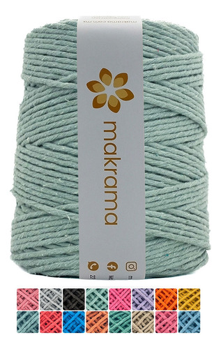 Hilaza De Algodón Para Macrame 3mm Colores Color Verde Pálido