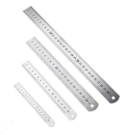 Lógicamente egipcio opción Set 4 Reglas Acero Inox De 10 , 15, 20 Y 30 Cm O Pulgada