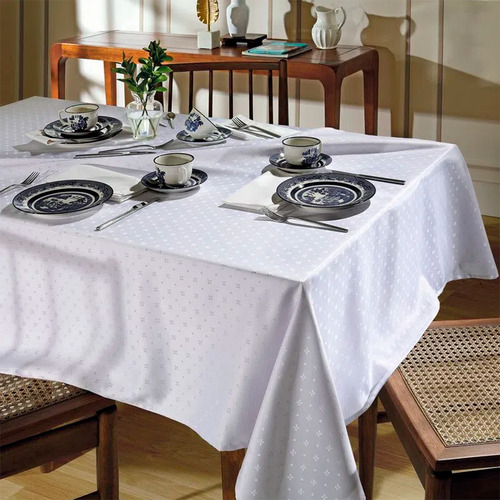 Toalha De Mesa Dohler Requinte Ii Branco 140x140cm 4 Lugares