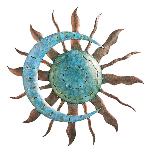 . Lua Sol Decoração De Parede Pendurado Estátua Metal