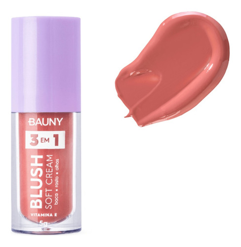 Bauny Cosméticos Soft Cream 3 Em 1 Blush Líquido - Sunny