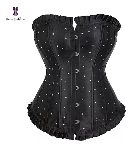 Corset Negro Con Strass Talla 50