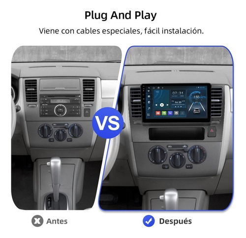Pantalla Nissan Tiida 05-10 Carplay Estereo 2+32 Android 14