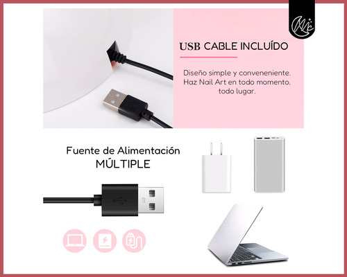 Kit X60 Completo 48w Usb Semipermanente Torno Uñas Manicura 45w