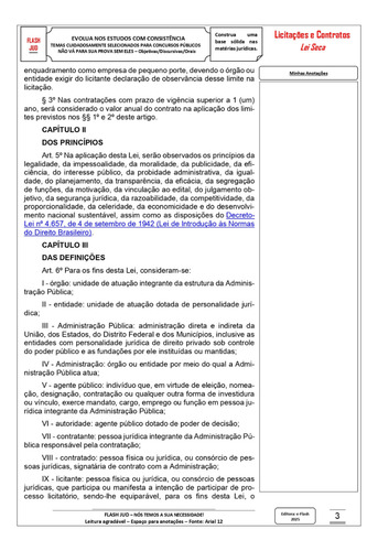 Flash Jud - Lei Seca - Licitações - Lei 14.133/2021 - Concurso Público E Oab