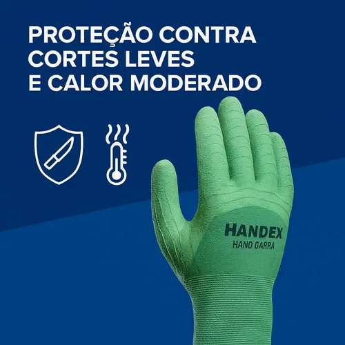 Luva Handex Garra Palma Antiderrapante Verde Ca 41627 Cor Tam. G