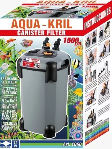 Filtro Externo Canasta Aquakril Canister Pecera 1500l/h 1060