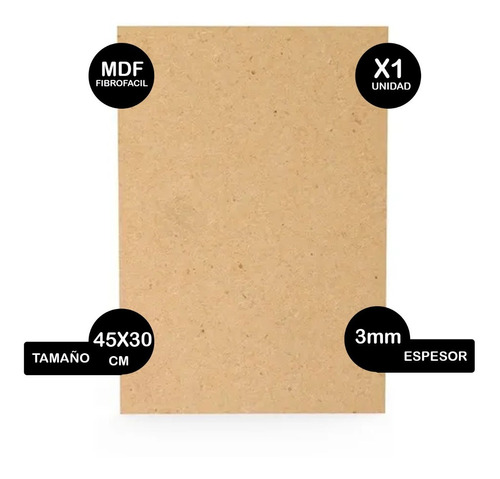 Figura Base Rectangular 45x30cm 3mm Fibrofacil Mdf- X 1u