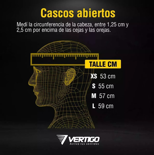 Casco abierto Vertigo V10 Fluid color negro talla L cómodo seguro y liviano