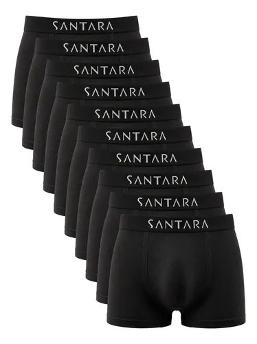 Kit Com 10 Cuecas Boxer Microfibra Sem Costura Santara