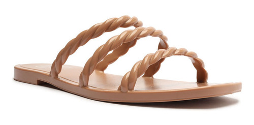 Imagem 2 de 4 de Sandália Rasteira Tiras Injetada Com Lata Nude - My Shoes