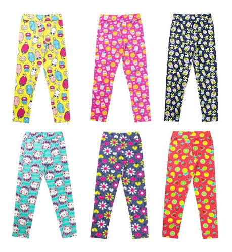 Kit 5 Legging Infantil Menina Calças Leg Feminina Atacado