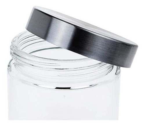 Frasco Tarro Vidrio Chico Tapa Acero 13 Cm Contenedor