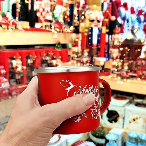 Tazas Navideas Esmaltadas 12 Oz Con Frases - Regalos Para Mu