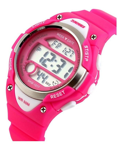 Reloj De Niña Deportivo Color Rosa Resistente Al Agua Alarma