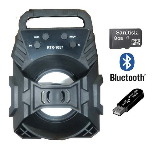 Imagen 2 de 4 de Corneta Portátil Recargable Bluetooth Memoriasd Usb Radio Fm