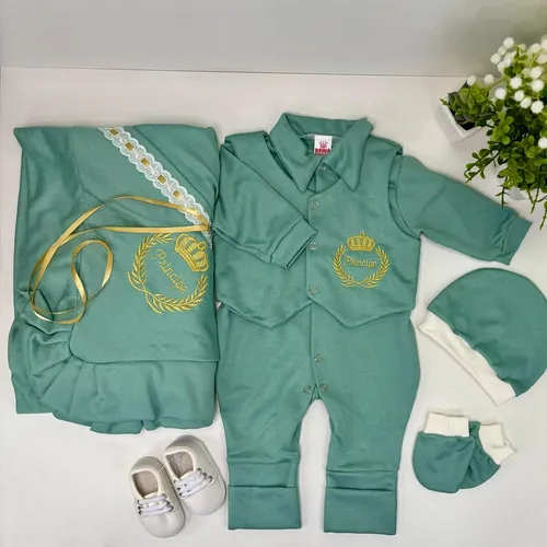 Kit Saida Maternidade Menino 7 Peças Completa Bebe