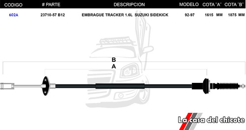 Chicote/cable De Embrague Tracker Suzuki Sidekick Mod 92-97