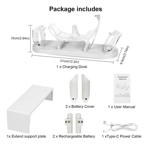 Vr Charging Station Growalleter For Meta Quest 3s/quest 3