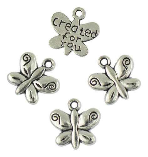 50 Piezas Diy Colgantes De Abalorios De Mariposa For Joyas