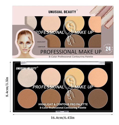 Paleta De Maquillaje Highlight & Contour Pro, Ligera, Mezcla