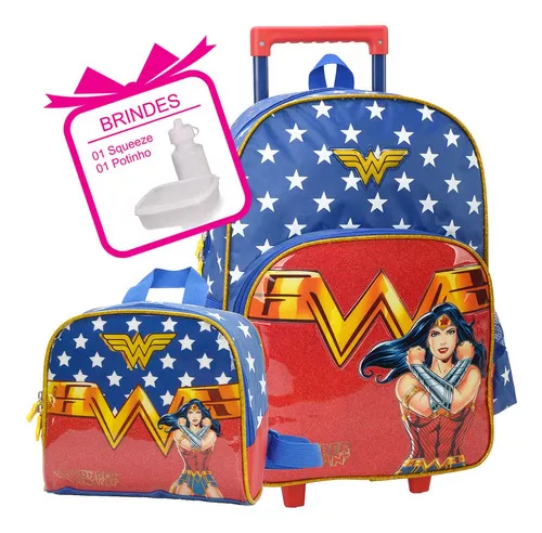 Kit Mochila Escolar Infantil Wondergirl Vozz3502 5 A 10 Anos