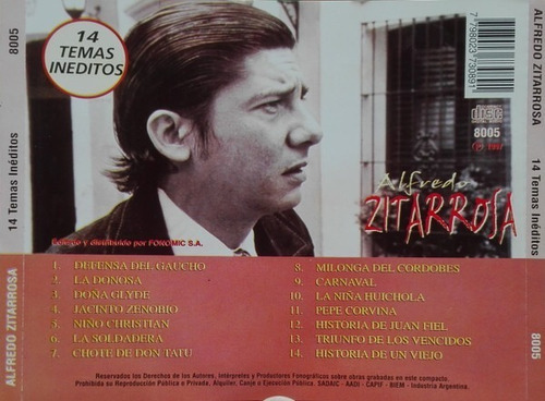 Alfredo Zitarrosa 14 Temas Inéditos  Cd Impecable Como Nu 