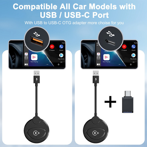 . Adaptador Carplay Sem Fio Com Youtube Carplay U-fs