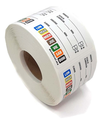 Imagen 2 de 6 de Etiquetas De Rotación De Alimentos Con Días Integrados 5x5cm
