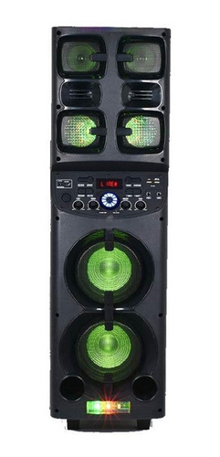 Imagen 2 de 2 de Parlante Portatil Torre Con Microfono Temuki Usb Leds 7200w