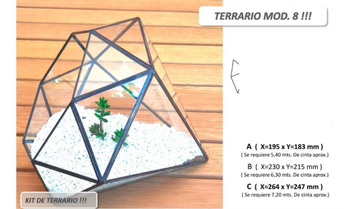 Imagen 2 de 2 de Kit De Vidrios Para Armar Terrario-fanal-vitaux-tiffany M-8a
