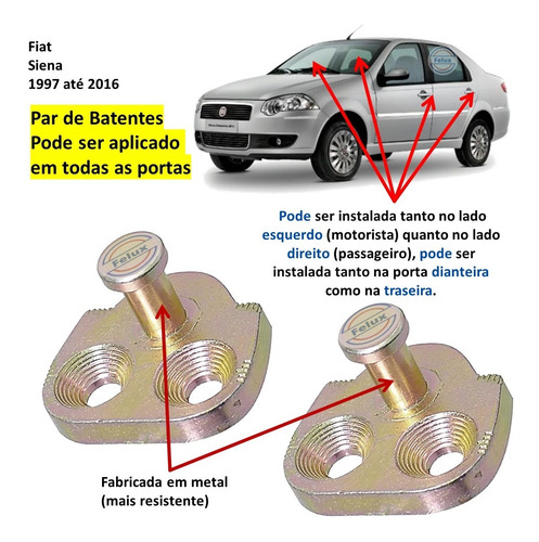 Par Batentes Da Porta Siena 97-16 Dir/esq Pino De Aço