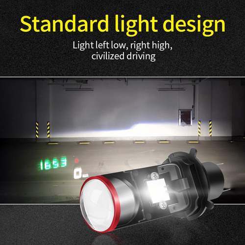 Focos Led H4 Lupa Alta Y Baja Auto Motocicleta 1 Pieza
