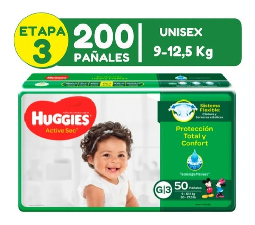 Pañal Huggies Etapa 3 X 200 Unidad - Unidad a $1080