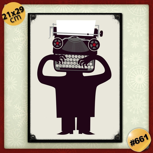 #661 - Cuadro Decorativo Vintage - Escritor Maquina Escribir