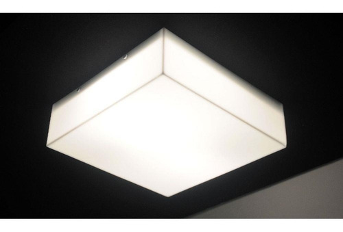 Kit 2 Plafon Acrílico Sobrepor Luminária 15x15 Liso Branco