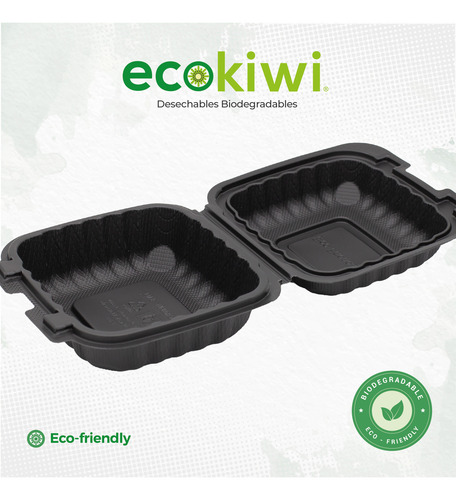 Contenedor 6 X 6 Fécula De Maíz Biodegradable 300 Pzs,