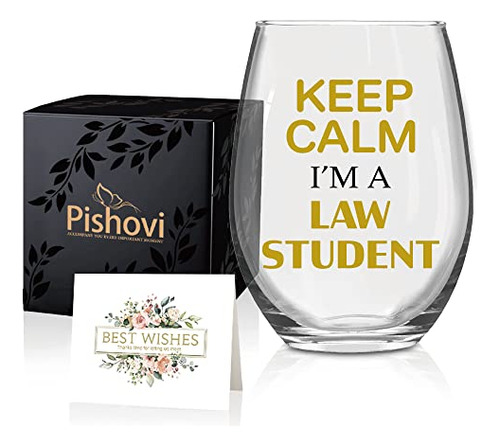 Keep Calm I'm A Law Student Copa De Vino Con Caja De Regalo,