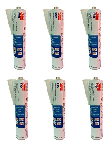 Sellador Adhesivo Poliuretánico 3m 550 X 310 Ml Pack X 6